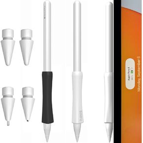Upgraded 4 Mix Replacement Tips 2 Grips Set for Apple Pencil 2