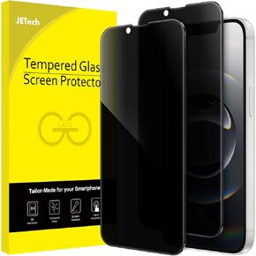 JETech Privacy Full Coverage Screen Protector for iPhone 16e 6.1-Inch 2025, Anti-Spy Tempered Glass Film, Edge to Edge Protection Case-Friendly, 2-Pack