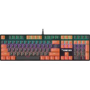 Gamdias Hermes E7 Wired Gasket 75 ٪ RGB لوحة المفاتيح الميكانيكية ، مقبض التحكم في المجلس ، مفتاح أحمر خطي قابلة للتبديل ، RGB الخلفية مع مفاتيح PBT ، مضادة للضغط مع N-Key Rollover