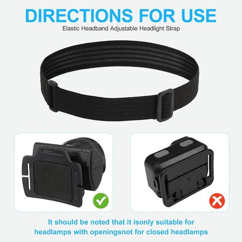 Elastic Headlamp Strap Replacement Headband,4 Layers of Non-Slip Silicone Strips,for Most Black Diamond Petzl Energizer Pelican Fenix Headlamps 1"Width Comfortable Band (Classic, 1) in Saudi Arabia