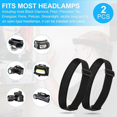 Elastic Headlamp Strap Replacement Headband,4 Layers of Non-Slip Silicone Strips,for Most Black Diamond Petzl Energizer Pelican Fenix Headlamps 1"Width Comfortable Band (Classic, 1) in Saudi Arabia