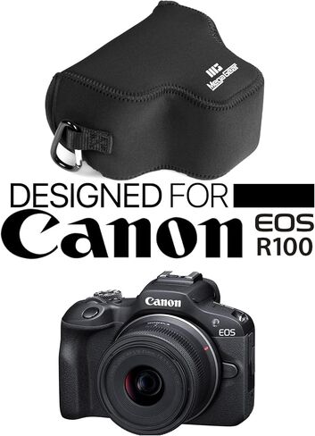 MegaGear Neoprene Camera Case for Canon EOS R100 (18-45mm)- Stylish and Protective Digital Photography Bag - Black in Saudi Arabia