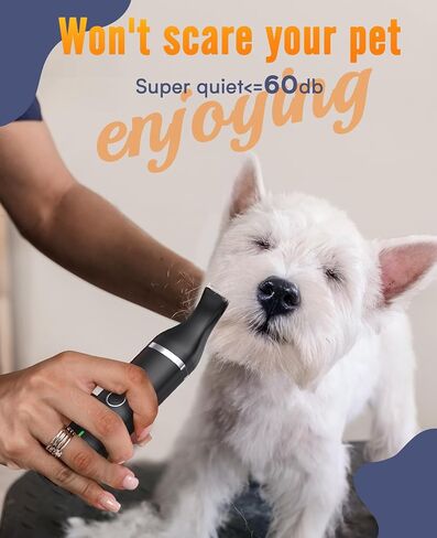 oneisall Dog Paw Trimmer,Corldless Paw Trimmer for Dogs with Double Blades,Quiet 2 Speed Small Dog Grooming Clippers for Paws, Eyes, Ears, Face, Rump (White) in Saudi Arabia