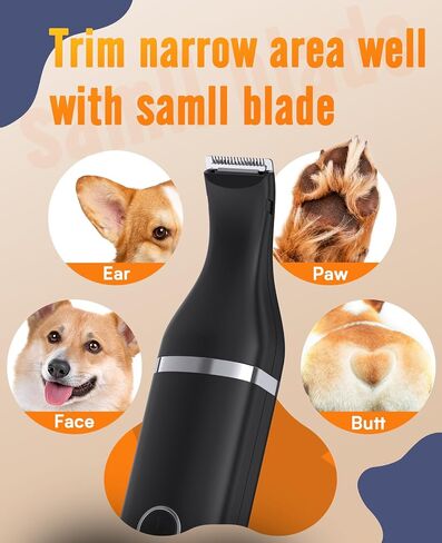 oneisall Dog Paw Trimmer,Corldless Paw Trimmer for Dogs with Double Blades,Quiet 2 Speed Small Dog Grooming Clippers for Paws, Eyes, Ears, Face, Rump (White) in Saudi Arabia