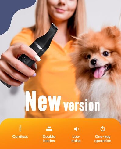 oneisall Dog Paw Trimmer,Corldless Paw Trimmer for Dogs with Double Blades,Quiet 2 Speed Small Dog Grooming Clippers for Paws, Eyes, Ears, Face, Rump (White) in Saudi Arabia