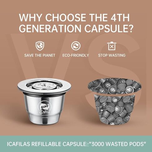 Stainless Steel Reusable Nespresso Capsules Permanent Coffee Pod Holder Compatible for Nespresso Machines (Silver capsules tamper) in Saudi Arabia