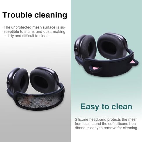 Headband Cover for AirPods Max, Cute cat Ears Design Soft Silicone Headphone Headband Protectors/Comfort Cushion/Top Pad Protector Sleeve Compatible with Apple AirPods Max,Provided by LTGEM (White) in Saudi Arabia
