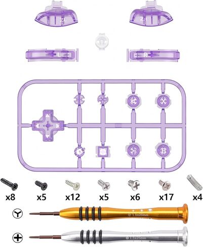 eXtremeRate Clear Candy Pink Replacement ABXY Home Capture Plus Minus Keys Dpad L R ZL ZR Trigger for Nintendo Switch Lite, Full Set Buttons Repair Kits with Tools for Nintendo Switch Lite in Kuwait