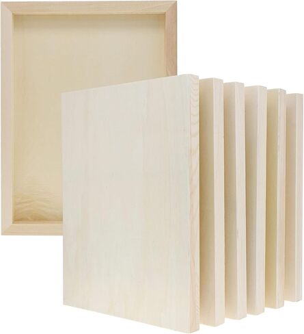 6 Pack Unfinished Wood Canvas Boards for Painting, 6x6 Square Wooden Panels for Crafts in Saudi Arabia