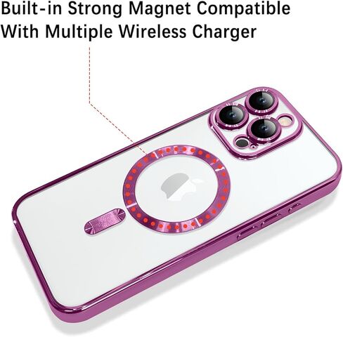 علبة هاتف OOK مصنوعة لـ iPhone 15 Pro Max (6.7 بوصة) مع واقي عدسة الكاميرا (متوافق مع Magsafe) غطاء هاتف مغناطيسي مضاد للصدمات المضاد للصدمات للنساء - أسود - أسود in Kuwait