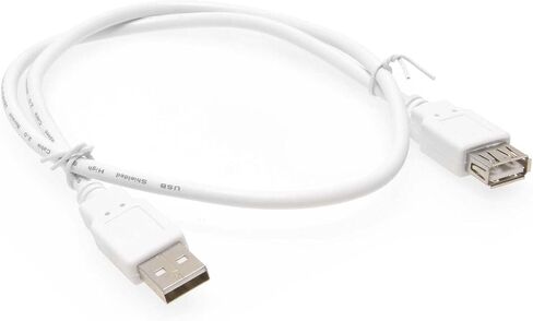 يو اس بي جير 2 قدم كابل تمديد USB 2.0 ذكر A إلى أنثى A أبيض in Saudi Arabia