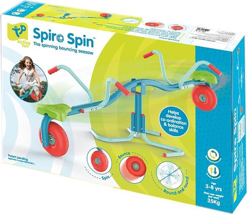 TP Activity Spiro Hop Bouncer Teeter Totter - Teeter Totter Playset That Spins 360° - Holds up to 75 lbs per Seat, Green/Lime (TP749) in Saudi Arabia