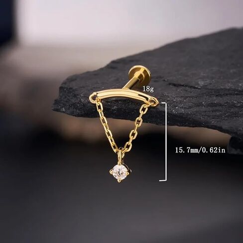 Gold Helix Earrings for Women Flat Back Earrings Hidden Helix Earring Dangle Pearl Drop Tassel Chain Earring 2Pcs Cartilage Studs Silver Flower Marquise CZ Sparkling Earrings Jewelry Gift in Saudi Arabia