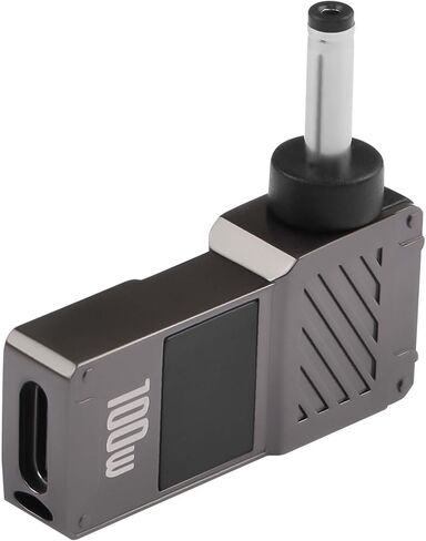 Gintooyun 2PCS USB C إلى TIP TIP شحن محول المحول 100W 5A نوع الكمبيوتر المحمول C المدخلات الإناث إلى الزاوية اليمنى محول قابس مستطيل زاوية النحافة لـ E440 E450 E560 E560 T430 T440 T440S (مقبس مربع) in Kuwait