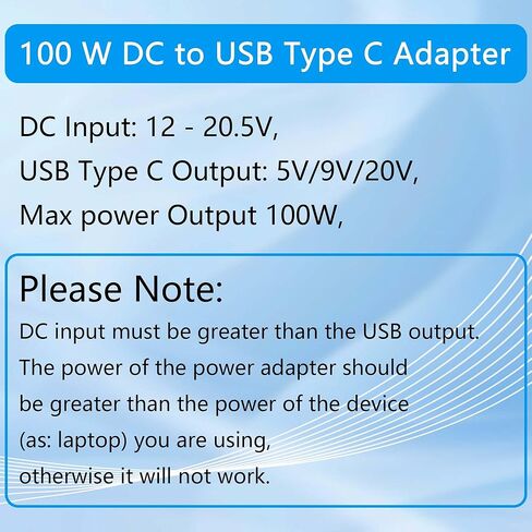 Gintooyun 2PCS USB C إلى TIP TIP شحن محول المحول 100W 5A نوع الكمبيوتر المحمول C المدخلات الإناث إلى الزاوية اليمنى محول قابس مستطيل زاوية النحافة لـ E440 E450 E560 E560 T430 T440 T440S (مقبس مربع) in Kuwait