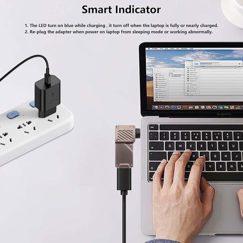 GINTOOYUN 2PCS USB C to Slim Tip Charging Converter Adapter 100W 5A Laptop Type C Female Input to Right Angle Slim Tip Rectangle Plug Converter for E440 E450 E550 E560 T430 T440 T440S (Square Socket) in Saudi Arabia