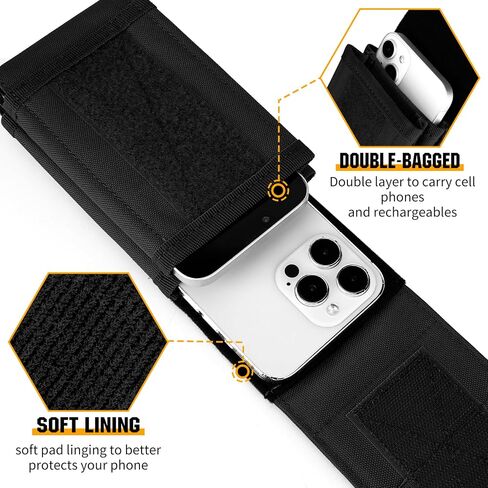 bvya Large Tactical Molle Dual Phone Holster Pouch Belt Carrying Double Case Cover for iPhone 16 Pro Max/16 Pro/16/15 Pro Max/15 Pro/15/14 Pro Max/14 Pro/14/13 Pro Max/13 Pro/13 in Saudi Arabia