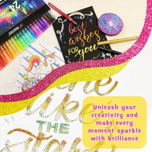 أقلام تلوين لامعة 12 لونًا، أقلام طلاء أكريليك لامعة برأس رفيع للغاية 0.7 مم للحرف اليدوية، وتلوين البالغين، والمشروعات اليدوية على الورق والصخور والخشب والزجاج والنسيج in Kuwait