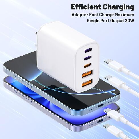 كتلة شاحن سريع iPhone USB C، 2 حزمة 20 وات USB C قابس شحن جداري، صندوق مكعب مكعبات محول الطاقة من النوع C PD لهاتف Apple iPhone 16/15 Pro Max/15 Pro/14 Pro Max/14 Pro/13/12 Mini/11/XS /XR، آيباد برو in Kuwait