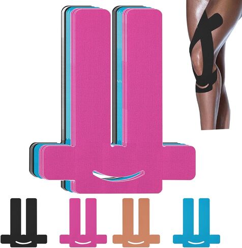 12 Count Precut Kinesiology Tape for Knees, Waterproof Knee Tape for Knee Pain Relief Pre Cut, Original Cotton Athletic Tape, Durable Knee Tape for Sports and Long-Lasting Support (Mix) in Saudi Arabia