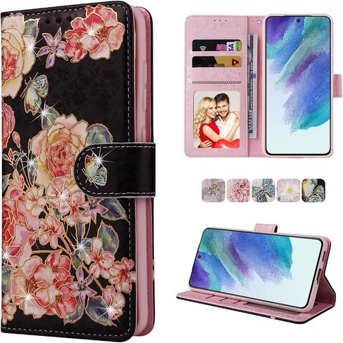 حقيبة محفظة UEEBAI لـ Samsung Galaxy A13 5G/A04S ، PU Phone Case Kickstand RFID Forcing Case مع فتحات بطاقة معصم الإغاثة من النمط المحفور بالورقة المغناطيسية - Daisy الأصفر Daisy in Saudi Arabia