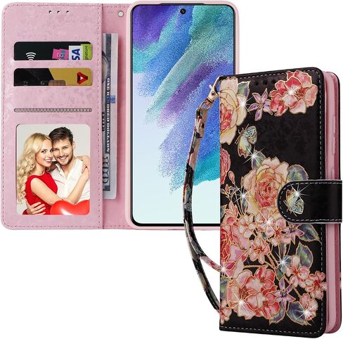 حقيبة محفظة UEEBAI لـ Samsung Galaxy A13 5G/A04S ، PU Phone Case Kickstand RFID Forcing Case مع فتحات بطاقة معصم الإغاثة من النمط المحفور بالورقة المغناطيسية - Daisy الأصفر Daisy in Saudi Arabia