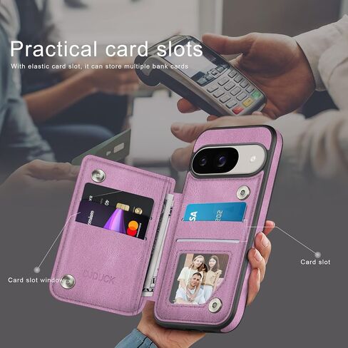 تم تصميمه لـ Google Pixel 9 5G/Pixel 9 Pro Case Wallet مع حامل البطاقة ، [غطاء المشبك المغناطيسي] in Kuwait