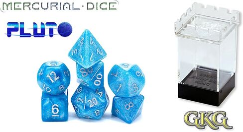 ألعاب Gate Keeper Mercurial Dice: Mercury - مجموعة نرد مكونة من 7 قطع، مجموعة نرد لعب الأدوار in Kuwait