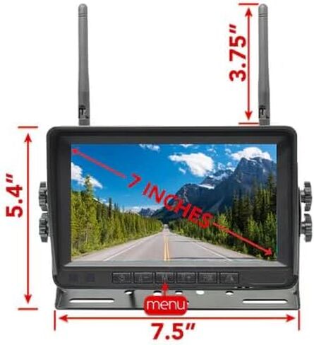 Falconeye Electronics 2nd Generation 200-300ft Range Range Camera Camera للشاحنات والأساطيل. HD ، 7inch LCD (نظام 2 كام) in Kuwait