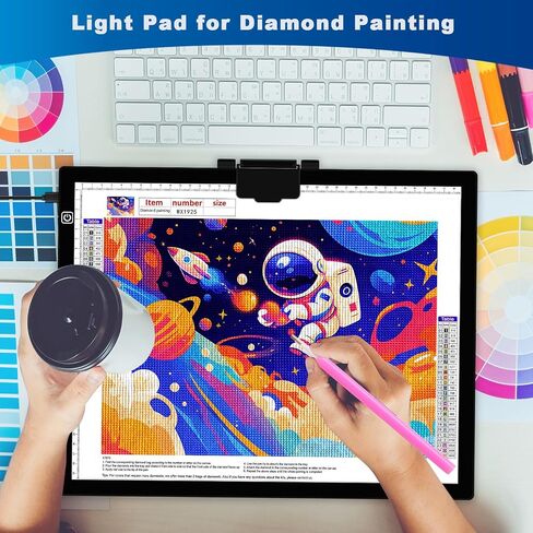 صندوق إضاءة مقاس A4 لتتبع لوحة الإضاءة لرسم لوحة إضاءة مغناطيسية من Wsenlight مع 4 مغناطيسات، طاولة إضاءة محمولة تعمل بمنفذ USB لإزالة الأعشاب الضارة من الفينيل ورسم الأشعة السينية وعرض الرسوم المتحركة الماسية in Saudi Arabia