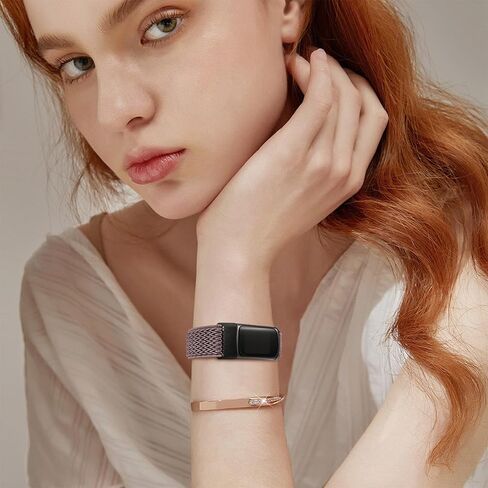 6 Pack Stretchy Loop Nylon Compatible with Fitbit Charge 6 Bands/Fitbit Charge 5 Bands for Women Men, Soft Adjustable Breathable Elastic Wristband Sport Strap for Charge 5/6 Watch in Kuwait