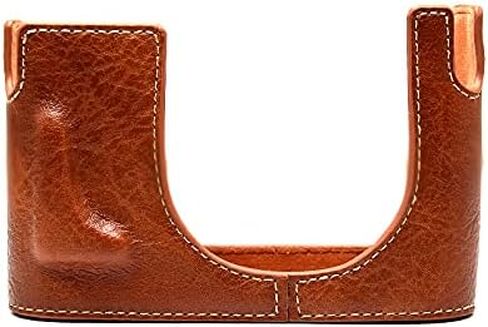 for Leica Q Case, BolinUS Handmade PU Leather Half Camera Case Bag Cover Bottom Opening Version for Leica Q with Hand Strap (Black) in Kuwait