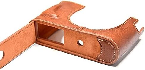 for Leica Q Case, BolinUS Handmade PU Leather Half Camera Case Bag Cover Bottom Opening Version for Leica Q with Hand Strap (Black) in Kuwait