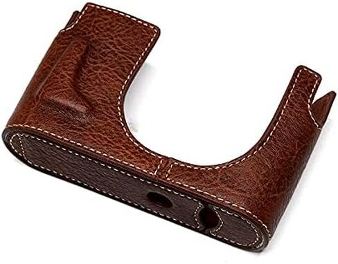 for Leica Q Case, BolinUS Handmade PU Leather Half Camera Case Bag Cover Bottom Opening Version for Leica Q with Hand Strap (Black) in Kuwait