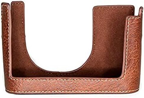 for Leica Q Case, BolinUS Handmade PU Leather Half Camera Case Bag Cover Bottom Opening Version for Leica Q with Hand Strap (Black) in Kuwait