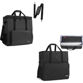 CURMIO Double Layer and Desktop Monitor Carrying Case,Travel Bag for PC Chassis, Monitor, Keyboard, Cable and Mouse, Bag Only, Black