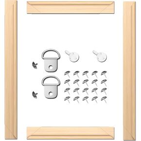DIY Canvas Stretcher Bars 16x20 Inch Canvas Frame - Easy to Assemble, Gallery Wrap Oil Frame Kits Canvas Wood Stretcher Bars- for Oil Paintings, Prints, Paint by Numbers & Posters
