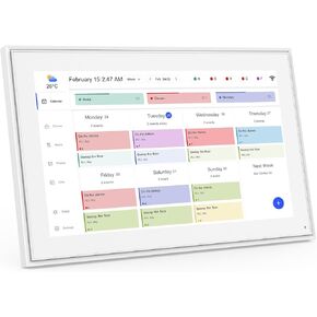 Digital Calendar, 15.6inch Smart WiFi Digital Calendar&Chore Chart, 1920 * 1080 IPS Touch Screen HD Display for Family Schedules, Wall-Mounted, Share Moments Instantly from Anywhere