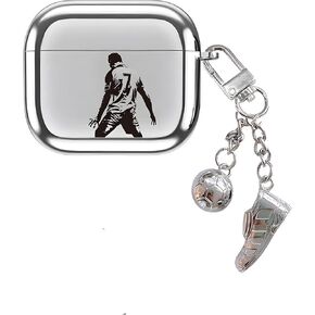 Case for AirPod 4 with Soccer Pendant Keychain Athlete Theme Design Silicone Soft Shell Cover [Active Noise Cancellation] for AirPods 4th Generation 2024 Released (CHA-102C)