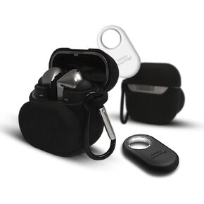 Galaxy Buds Pro3 case with SmartTag Holder Tracker/SmartTag for Galaxy Buds3 / Android Airtag/Samsung SmartTag Galaxy Tracker/AirTag for Android (Black)
