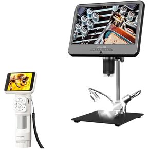JL210 10.1'' Digital Microscope for Adults + JOYALENS JL113 Handheld Portable Microscope