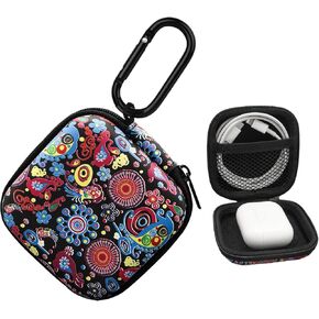 Earbud Case,Headphone Organizer Earbud Storage Bag, Hard EVA Shockproof Cover Carrying Case with Carabiner Clip Compatible with AirPods 4 AirPods Pro 2nd /3/2/1 Bose Galaxy (Jellyfish)