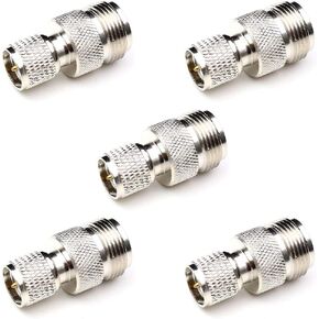 Mini UHF Male to N Female Connector, N type to Mini UHF coax adapters Mini UHF coaxial Connectors RF Adapter Jack 5Packs