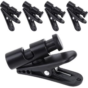 5 Pack Headphone Wire Clip Headset Earbud Cable Clips Earphone Clip Black Cable Cord Clamp Hooks Collar Clothing Clips, Fixed Cables on The Clothes, for 2-4mm Wire