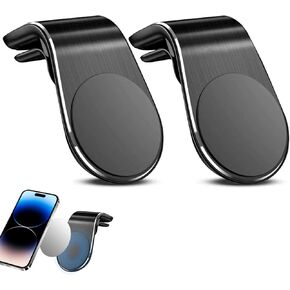 2PCS Mobile Phone Navigation Magnetic Bracket, L Type 360° Rotatable Car Phone Mount, Magnetic Navigation Bracket for Any Smartphone (Black)
