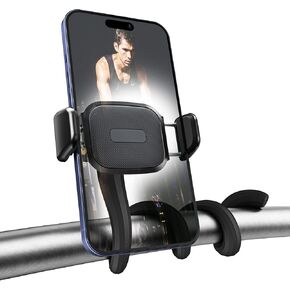 OQTIQ Universal Gym Phone Holder for Trendmill, Peloton, Adjustable Gooseneck Phone Mount for Stroller, Shopping Cart, Flexible Phone Holder for 4.7"-6.9" Smartphones