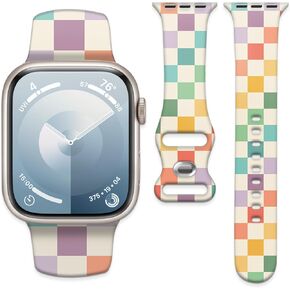شريط ساعة السيليكون متوافق مع Apple Watch 38mm 40mm 41mm ، حزام بديل ناعم قابل للتعديل للنساء ، متوافق مع IWatch Ultra2/1 SE Series 10 9 8 7 6 5 4