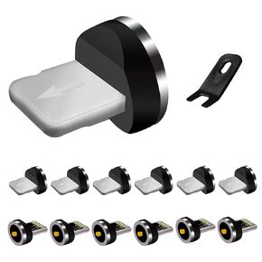Magnetic Charging Tips for iProducts 12pcs, 1 Pin Magnetic Charger Tips, Come with a Removal Tool