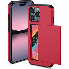 Compatible with iPhone 15 Pro Wallet Case with Credit Card Holder Hidden Card Slot Slim Protective Shockproof Hard Cover for Women Man, Rose Gold