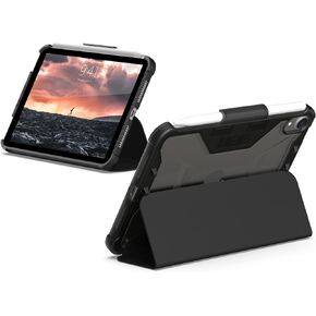 URBAN ARMOR GEAR UAG Designed for iPad Mini Case (6th Gen, 2021) Rugged Tactical Grip Exterior Material Heavy Duty Multi-Angle Viewing Folio Stand w/Pencil Holder Metropolis Protective Cover, Black